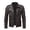 A1-Brown64, variant on Epaulet Multi Pocket Moto Jacket For Men Zip Front Slim Fit Daily Driving Outer Coat