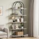 thumbnail image 1 of Gris 71 - pulgada 5 - tier metal collapsible portable y freestanding estante - de altura almacenamiento organizer para exposición rack para oficina en casa y sala de estar, 1 of 9