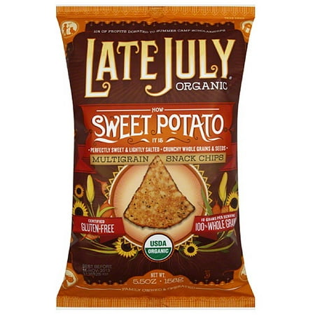 Late July Organic Sweet Potato Multigrain Snack Chips, 5.5 oz, (Pack of 12)