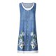 thumbnail image 4 of ICHUANYI Clearance Fashion Women Casual Sexy Round-Neck Floral Printing Fake Two-Piece Sleeveless Dress(Green, XXL) ICHUANYI WER2023080700247, 4 of 5