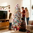 thumbnail image 4 of Gymax 7 FT Pre-Lit Artificial Christmas Tree w/855 Snow Flocked Branch Tips, 4 of 9