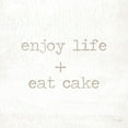 thumbnail image 2 of Jaxn Blvd. 12x12 White Modern Wood Framed Museum Art Print Titled - Enjoy Life + Eat Cake, 2 of 4
