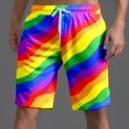 thumbnail image 3 of WILLBEST Pantalones Cortos Casuales para Hombre con Estampado de Boca de Arcoíris para Verano, Pantalones Cortos con Bolsillo y Lazo Totalmente Estampados para Resort, 3 of 5