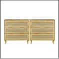 thumbnail image 5 of 3-Drawers Rattan Storage Cabinet Rattan Drawer (Set of 2),for Bedroom,Living Room,Dining Room,Hallways,Oak, 5 of 12