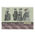 thumbnail image 1 of Victorian Cutting Board, Ladies Clothes Fashion History Dress Handbag Feather Gloves Floral Design Print, Decorative Tempered Glass Cutting and Serving Board, Large Size, Grey Rose, by Ambesonne, 1 of 1