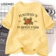 thumbnail image 3 of Camisetas Vintage de otoño para hombre y mujer, camisa con parche de calabaza Hagrid para Halloween, camisetas gráficas de algodón Unisex, 3 of 5