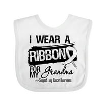 Inktastic Grandma Lung Cancer Ribbon Boys or Girls Baby Bib