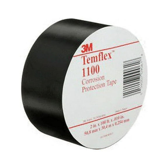 3M Temflex Vinyl Corrosion Protection Tape 1100, 2 in x 100 ft, Printed, Black