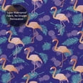 thumbnail image 5 of Shower Curtain, Flamingo Palm Leaves_B Waterproof Fabric Plastic Shower Curtain, Drying Fast Bathroom Curtain with 9 Buttonholes, Ruffle Shower Curtain 60x72in, 5 of 8