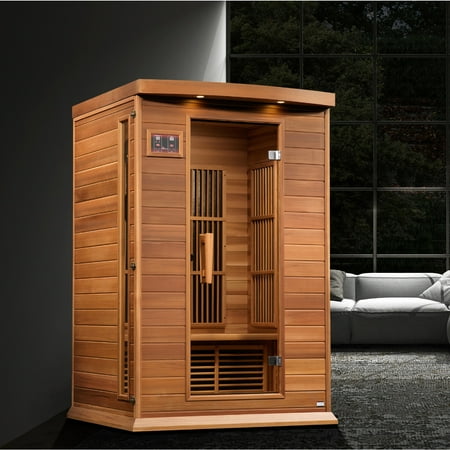Maxxus Sauna 2 Per Near Zero EMF FAR Infrared Carbon Canadian Red Cedar Sauna