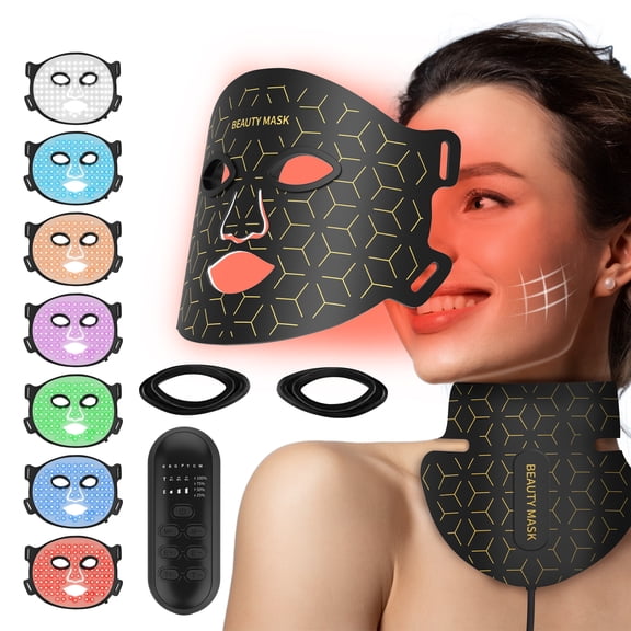 EASYINBEAUTY Red Light Therapy for Face & Neck, Hands-Free Silicone for Anti-Aging, Acne,Wrinkle Reduction & Sensitive Skin During Yoga or Work