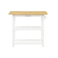 thumbnail image 4 of Pemberly Row 3-Tier Butcher Block Kitchen Prep Island with Drawer- White Wood, 4 of 10