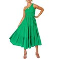 thumbnail image 2 of Moda Mujer Boho Verano Sólido Un Hombro Sin Mangas Smocked Maxi Vestido Fridja hjkh3133, 2 of 5