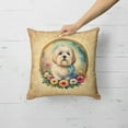 thumbnail image 2 of Coton De Tulear and Flowers Fabric Decorative Pillow 18 in x 18 in, 2 of 5