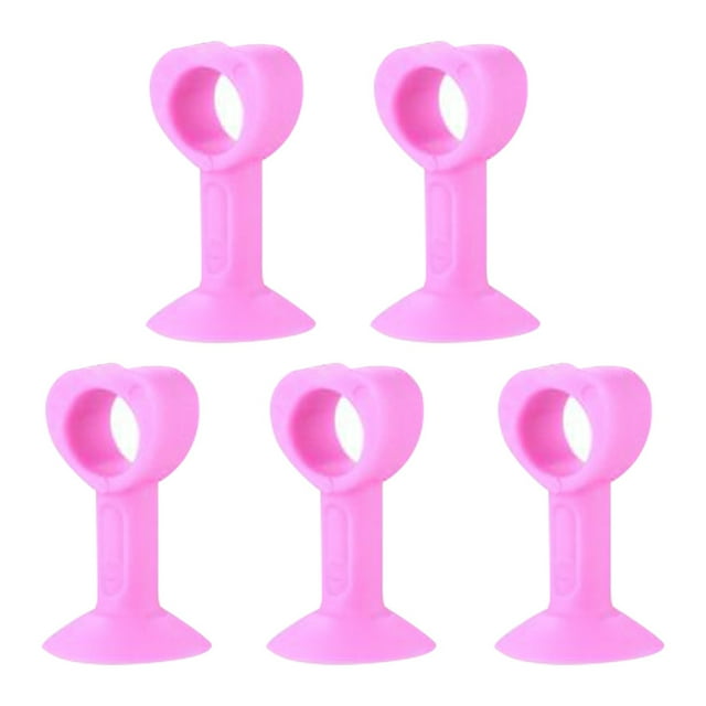 Mohdy Butée de Porte Rose, Poignée de Porte Multifonctionnelle Anti-Collision Butée de Porte Effet Muet d'Amortissement, Comprend:5x Butée de Porte,Matériau:Haute Qualité