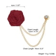 thumbnail image 2 of Uxcell Bridegroom Brooches Rose Flower, Cloth Lapel Pin Handmade with Fashion Gold Chain, Burgundy 1 Pcs, 2 of 6