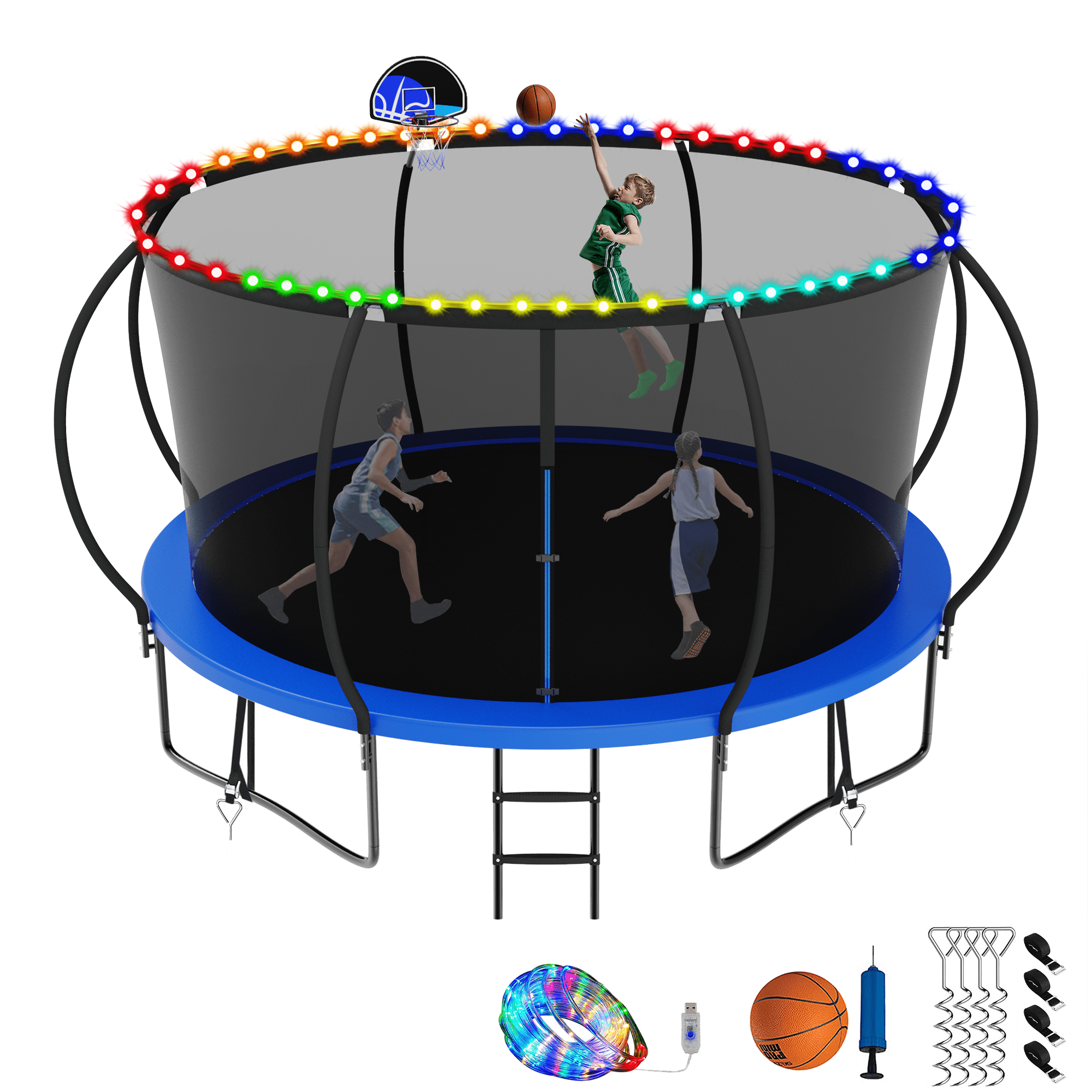 OFLAN Trampoline 12FT for Adults and Kids, Trampoline with Enclosure