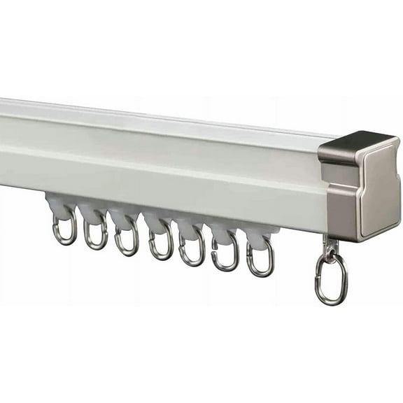 GXCZ Ceiling Or Wall Mounted Curtain Track For Bay Window/bedroom/door With White Curtain Rod(Ceiling Mount,500cm/16.4ft)