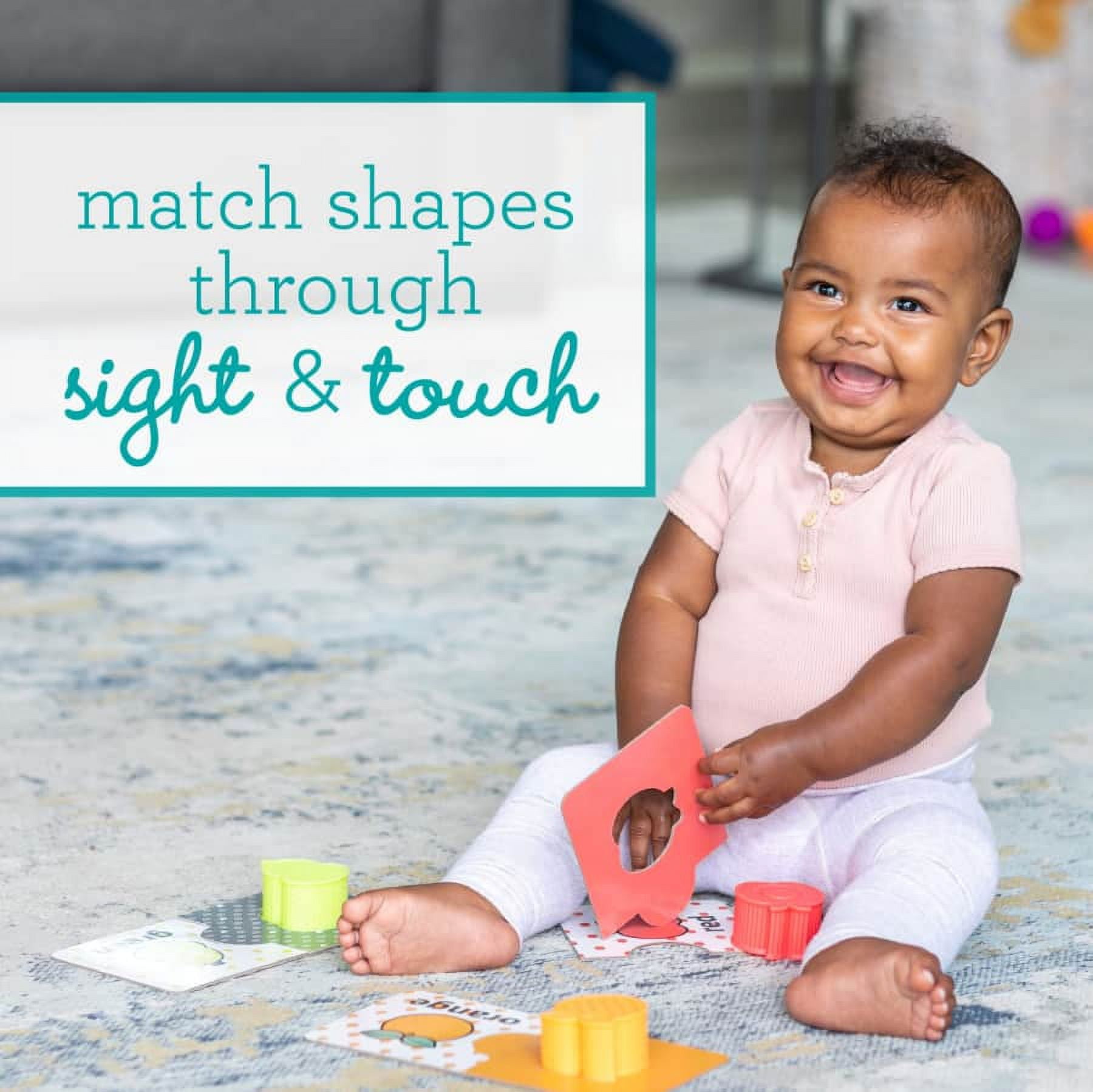 Infantino My 1st Sensory and Shapes Jigsaw Puzzle, 12+ Months, Multicolor Fruit-Themed, 24-Piece Set