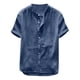 thumbnail image 2 of Camisa Moda Hombre Caballero Manga Corta Lino Botones 410, 2 of 7