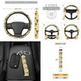 thumbnail image 3 of KUIFORTI Cow Sunflower 15 PCS Car Seat Cover Set Car Seat Cover Steering Wheel Cover Seat belt Cover Pad Car Cup Coasters Car Trash Bag Car Storage Box Rear View Mirror Cover Keychain, 3 of 6