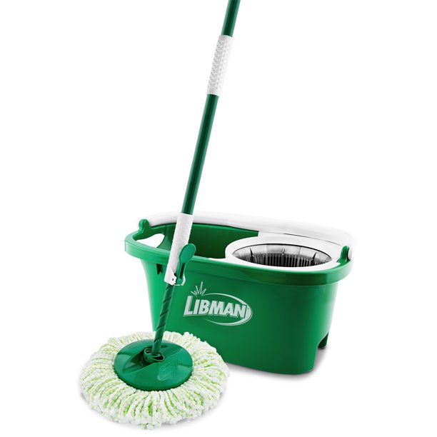 Libman Spin Mop and Bucket, All in One Kit with Premium Microfiber Mop