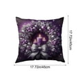 thumbnail image 3 of Hometravel Purple Christmas Pillowcase, Santa Claus Tree Candle Wreath Design, Decorative Cushion Cover for Bedroom, Sofa, Home Decor, 3 of 6