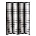 thumbnail image 1 of 68" X 1" X 70" 4 Panel Black Shoji And Wood Screen, 1 of 1