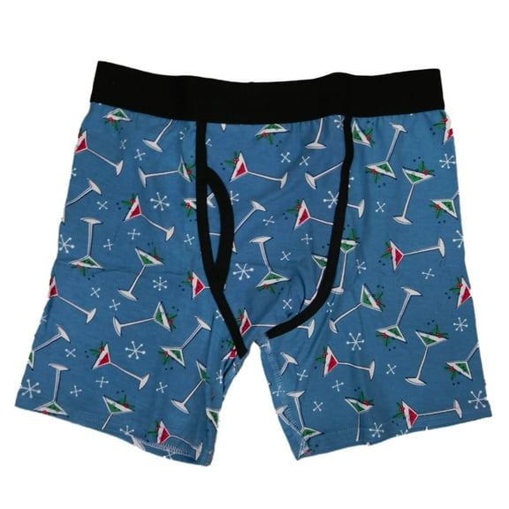 OMG So Ugly Mens Mistletoe Martini Christmas Holiday Boxer Briefs Small