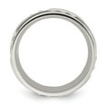 thumbnail image 2 of Stainless Steel Polished With Brushed Center Grooved 9.00mm Band Size 9 Ring for Women and Men, 2 of 2