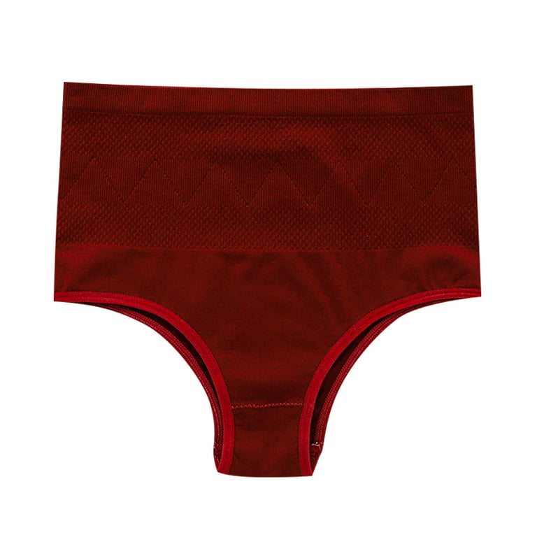 Qcmgmg Plus Size Womens Underwear Low Waisted Seamless Lace Briefs Cute Underwear  for Women Wine Red M 