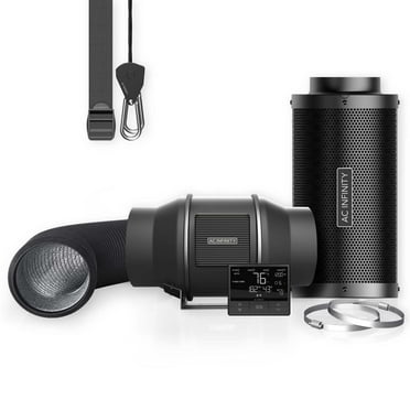 AC Infinity Air Filtration PRO Kit 6”, CLOUDLINE Inline Fan with Controller 69, Carbon Filter Ducting Combo, Cooling and Ventilation System for Grow Tents, Hydroponics, Indoor Gardening