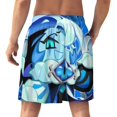 thumbnail image 3 of Shadow Milk Cookie Men's Short Pajama Pants Soft Trendy Sleep Shorts Breathable Ice Silk Lounge Shorts 5XL, 3 of 8