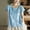Blue, variant on SEMPAI Women's Cotton Linen Blouse Floral Embroidery Cap Sleeve Flowy Casual Cropped Boho Top