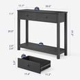 thumbnail image 2 of Console Table with 2 Drawers, Asofer 39" Modern Sofa Table, Narrow Wood Entryway Table with Open Storage for Living Room, Foyer, Black, 2 of 9