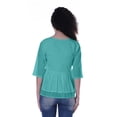 thumbnail image 3 of Moomaya Womens Cotton Peplum Top V-Neck Cotton Tunic Ethnic Blouse, 3 of 7