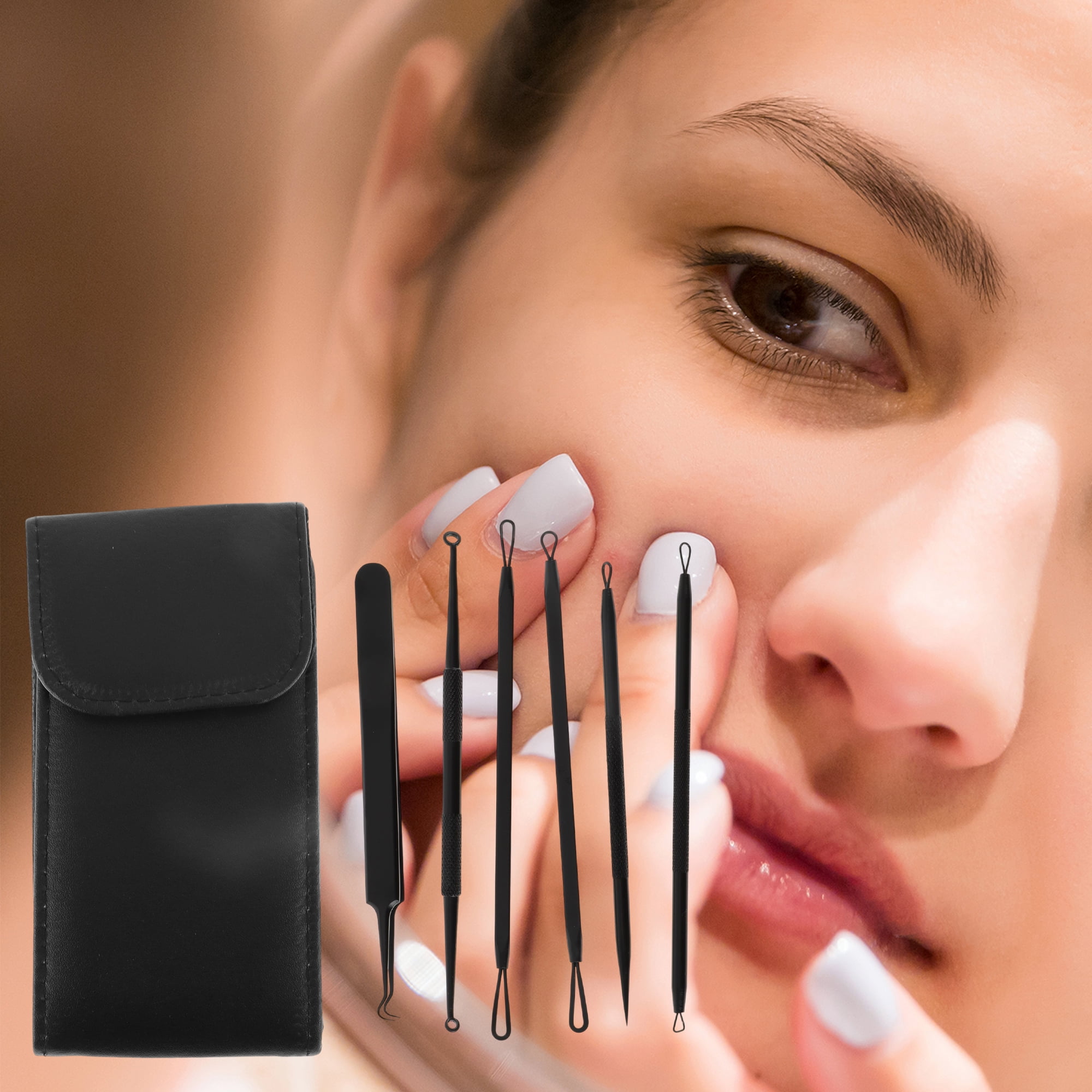 Unique Bargains Upgraded Version Pimple Extractor Tool Kit Silver Tone