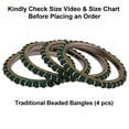 thumbnail image 4 of Efulgenz Indian Beaded Bangles Faux Pearl Peacock Green Bangle Traditional Wedding Bridal Bollywood Handcrafted Bracelet Bangle Set for Women (4 Pcs) Size 2.4, 4 of 7