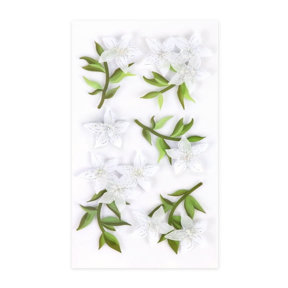Recollections White Floral Stickers, 12 Pack