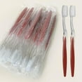 thumbnail image 1 of 50 Pcs Manual Toothbrushes Bulk, Disposable Toothbrushes Individually Wrapped for Travel, Homeless, Bnb (Red), 1 of 5