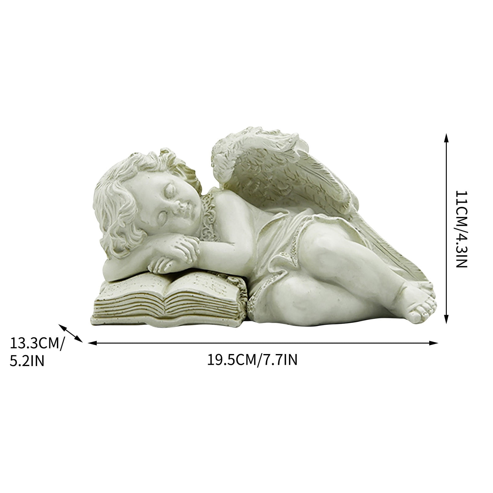 2 Packs Resin Angel Statue with Solar LED Light Outdoor Garden Decor for Patio Yard Memorial Gift Handmade Vintage Sculpture Durable Weatherproof Home Ornament