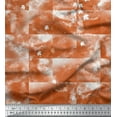 thumbnail image 3 of oneOone Cotton Cambric Orange Fabric Texture & Leaves Panel Sewing Material Print Fabric By The Yard 56 Inch Wide, 3 of 3