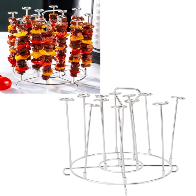 Support de Brochettes pour Friteuse en Acier Inoxydable Accessoire de Grill Vertical Économiseur d'Espace en Acier Inoxydable 304
