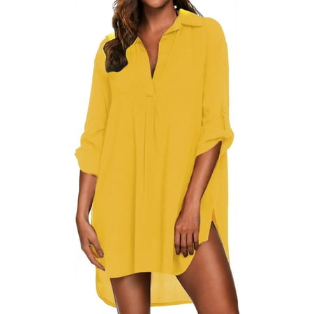 Women s Swimsuit Beach Cover Up Shirt Bikini Beachwear Bathing Suit Beach Dress