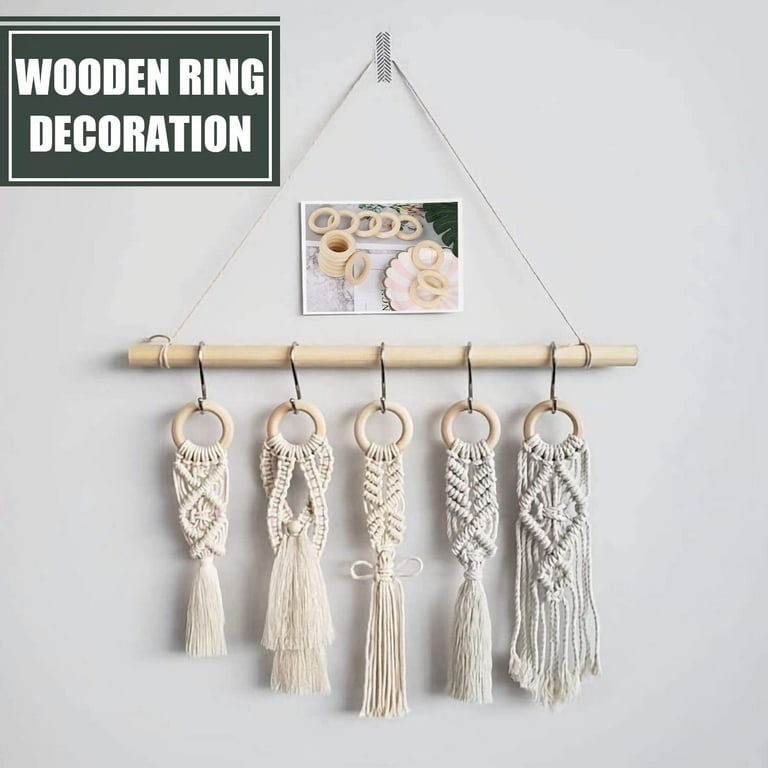 Dream Lifestyle 12 PCS Wooden Rings, Macrame Wooden Rings, Natural