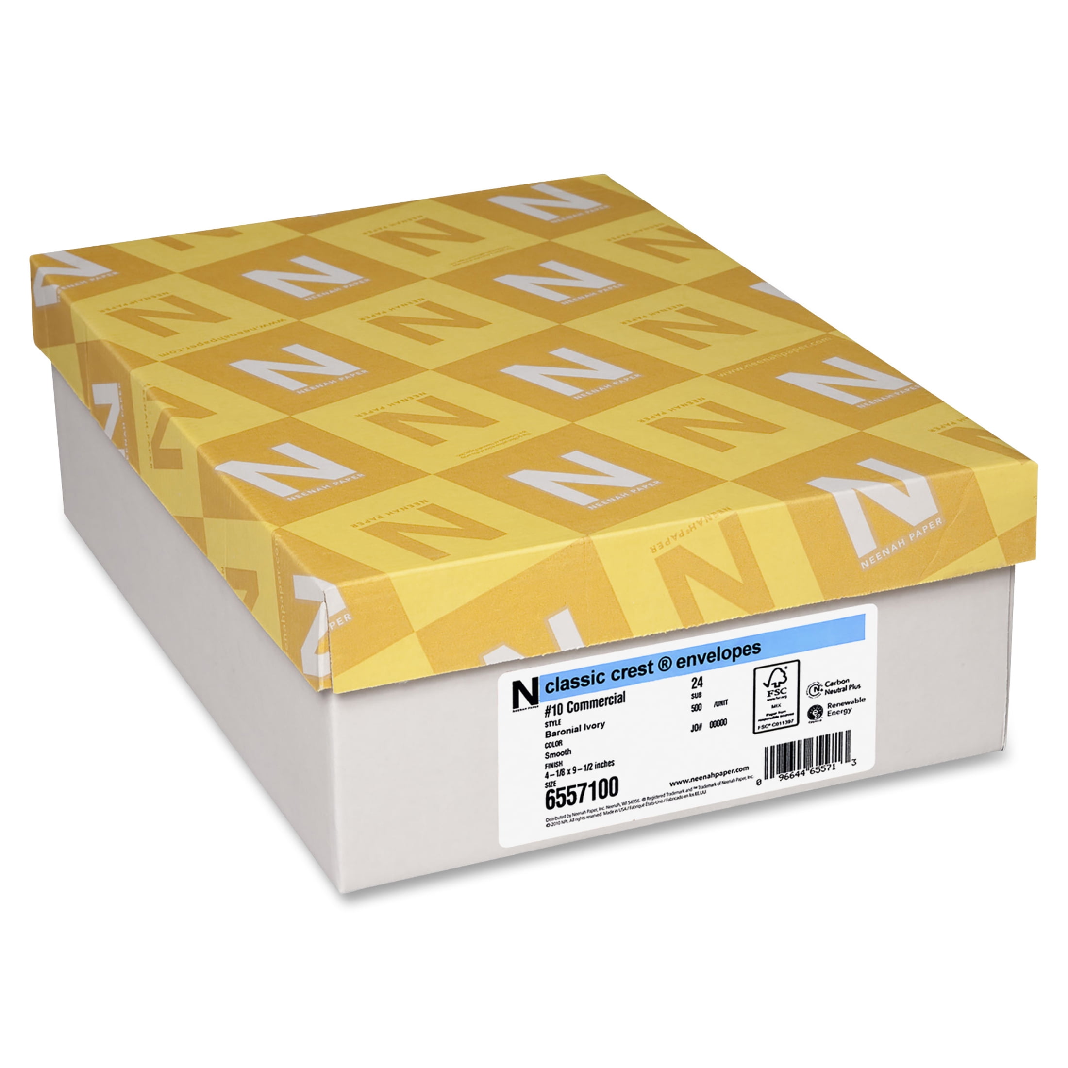 Classic Crest, NEE6557100, Commercial Flap Envelopes, 500 / Box, Baronial Ivory