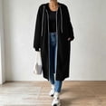 thumbnail image 3 of Perfectbot Women's Full Zip Maxi Length Hooded Sweatshirt Coat, Oversized Drop Shoulder Long Hoodie Duster Jacket, 3 of 7