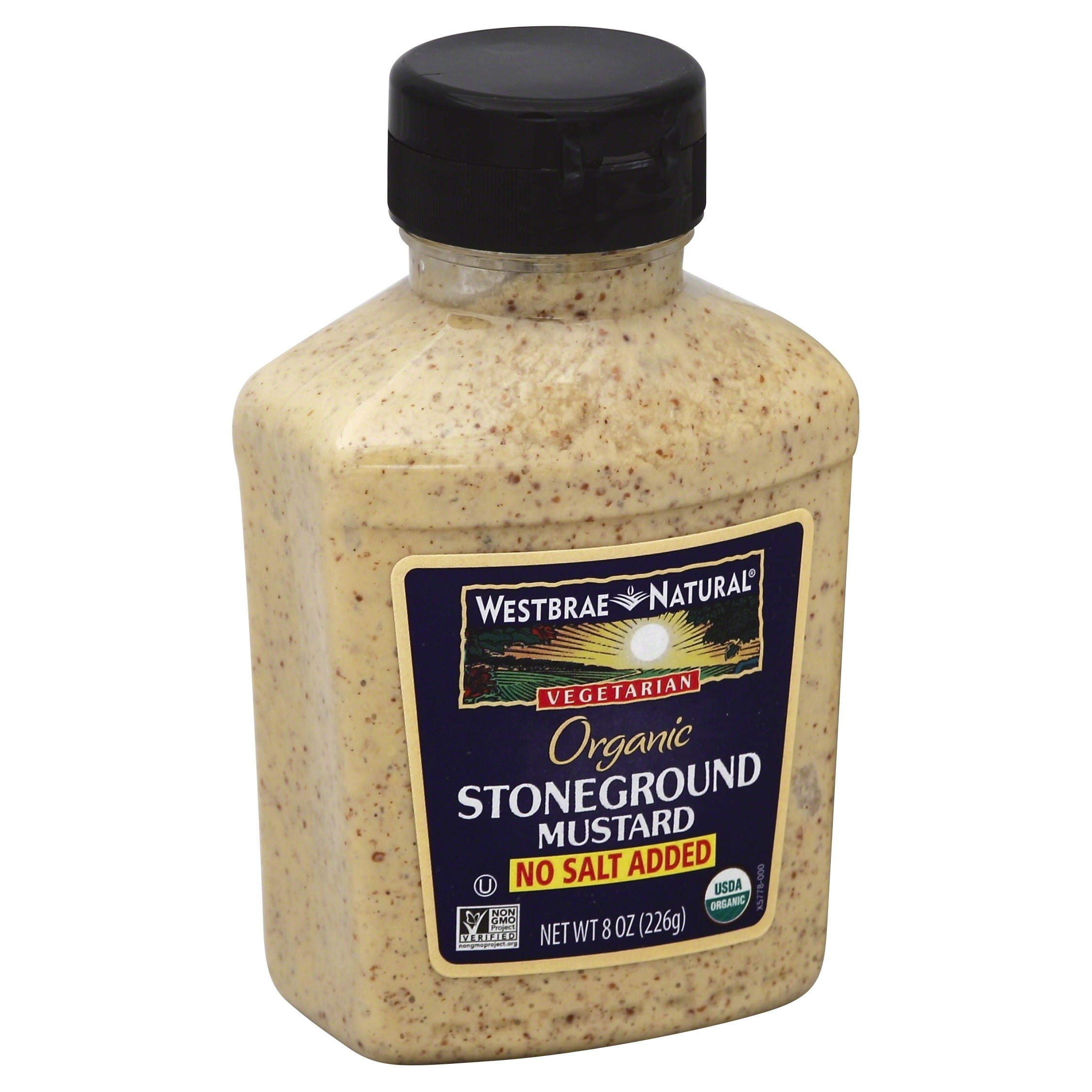 Westbrae Natural Stoneground Mustard, No Salt Added, 8 Oz