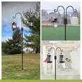 thumbnail image 5 of Double Shepherds Hooks for Outdoor, 2-Pack Heavy Duty Two Sided Garden Pole for Hanging Bird Feeder, Plant Baskets, Solar Light Lanterns, Garden Plant Hanger Stands with 5 Base Prongs, 5 of 5
