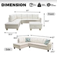 thumbnail image 3 of PonLiving Sectional Sofa Set for Living Room Furniture Set，Faux Leather L-Shape Sectional Sofa, 3 of 9